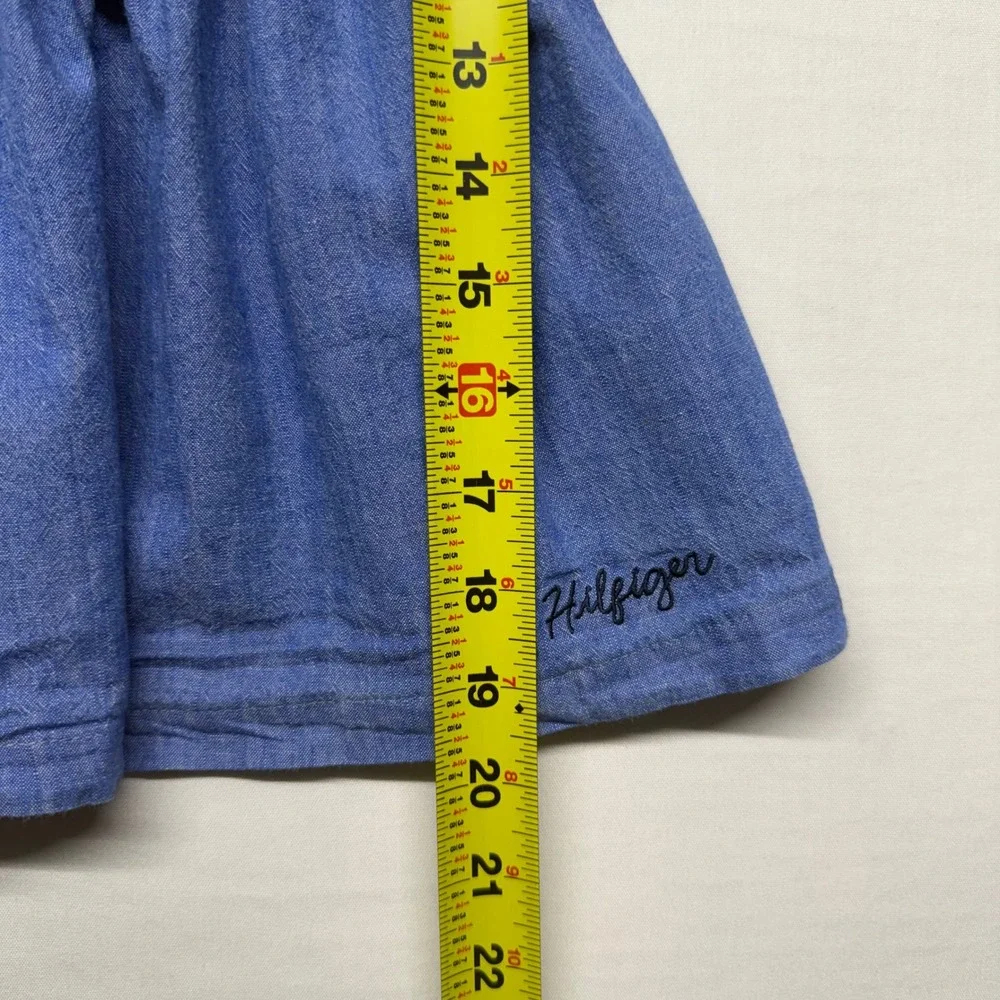 Tommy Hilfiger Girls Size‎ 4 Rainbow Stripe Chambray Dress Flutter Sleeve